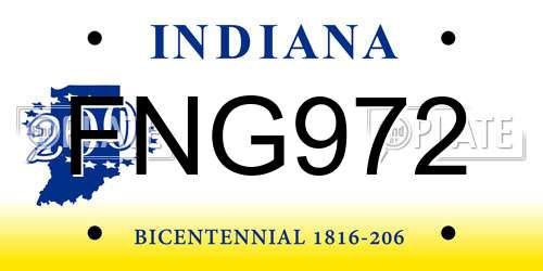 FNG972 Indiana License Plate