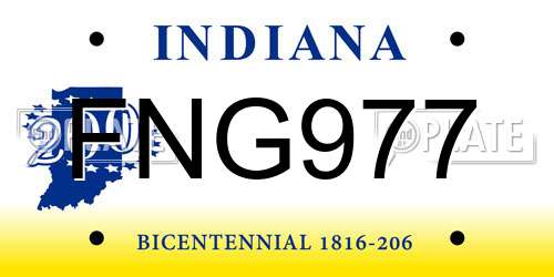 FNG977 Indiana License Plate