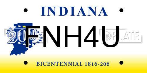 FNH4U Indiana License Plate