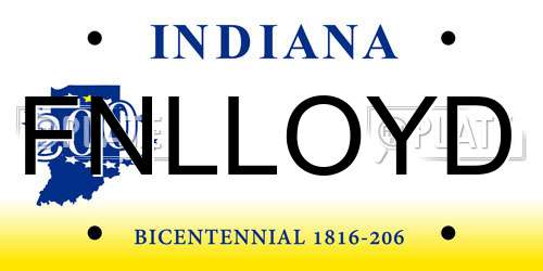 FNLLOYD Indiana License Plate