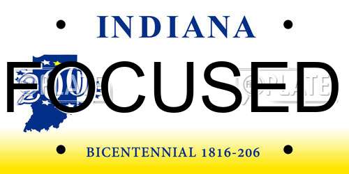 FOCUSED Indiana License Plate