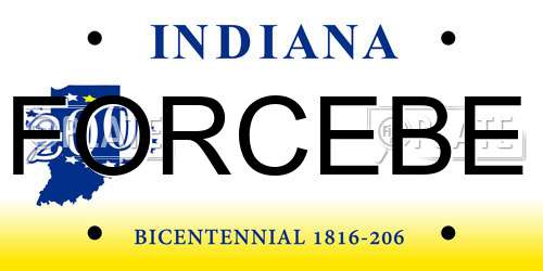 FORCEBE Indiana License Plate
