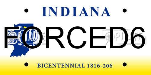 FORCED6 Indiana License Plate
