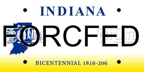 FORCFED Indiana License Plate