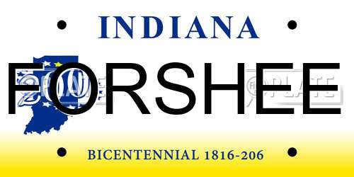 FORSHEE Indiana License Plate