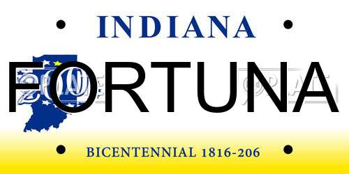 FORTUNA Indiana License Plate