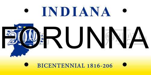 FORUNNA Indiana License Plate