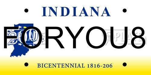 FORYOU8 Indiana License Plate