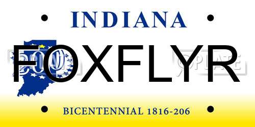 FOXFLYR Indiana License Plate