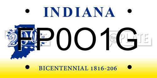 FP0O1G Indiana License Plate