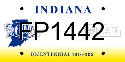 FP1442 Indiana License Plate