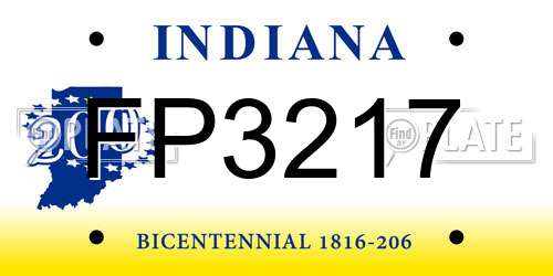 FP3217 Indiana License Plate