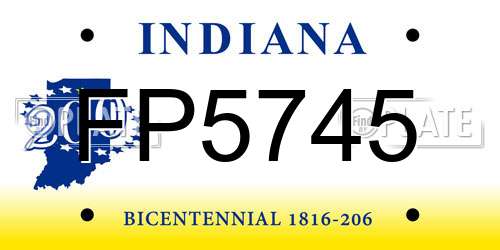 FP5745 Indiana License Plate