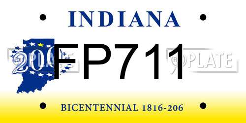 FP711 Indiana License Plate