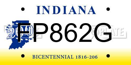 FP862G Indiana License Plate