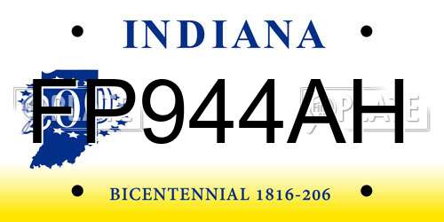 FP944AH Indiana License Plate