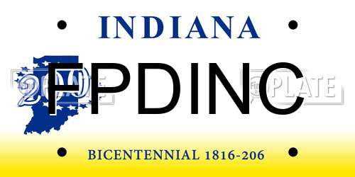 FPDINC Indiana License Plate