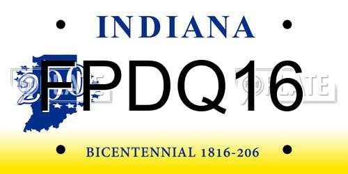 FPDQ16 Indiana License Plate