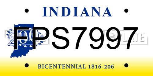 FPS7997 Indiana License Plate