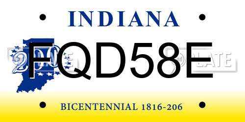 FQD58E Indiana License Plate