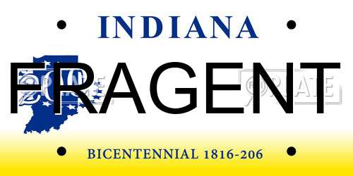 FRAGENT Indiana License Plate