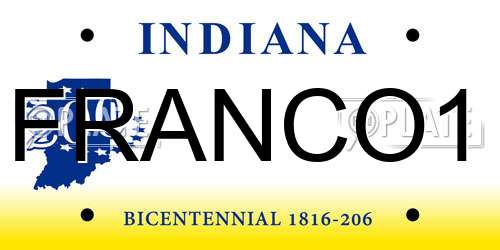 FRANCO1 Indiana License Plate