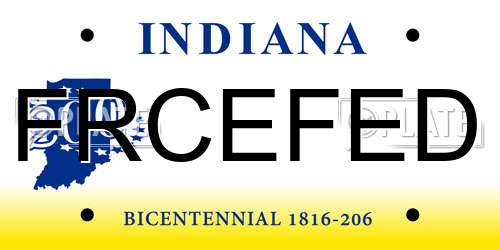FRCEFED Indiana License Plate