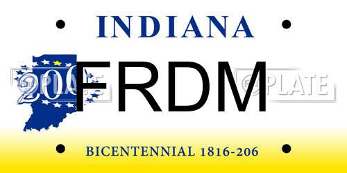 FRDM Indiana License Plate