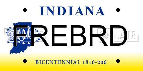FREBRD Indiana License Plate