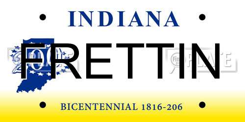 FRETTIN Indiana License Plate