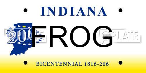 FROG Indiana License Plate
