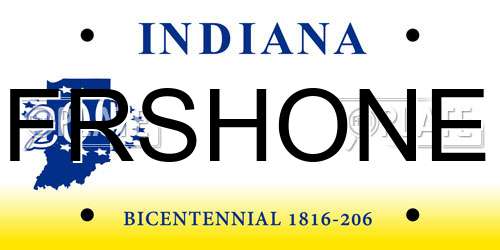FRSHONE Indiana License Plate