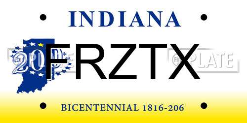 FRZTX Indiana License Plate