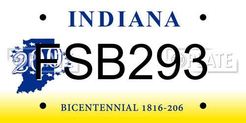 FSB293 Indiana License Plate