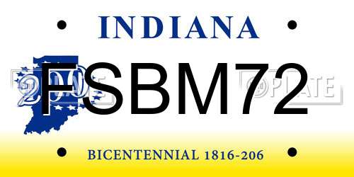 FSBM72 Indiana License Plate