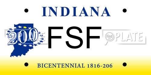 FSF Indiana License Plate