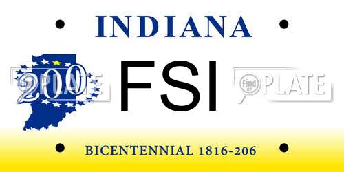 FSI Indiana License Plate