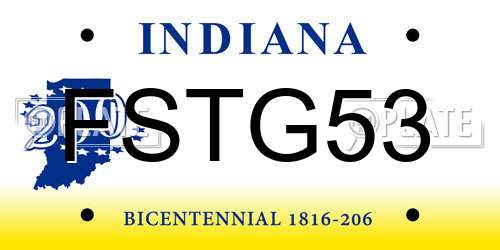 FSTG53 Indiana License Plate