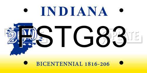 FSTG83 Indiana License Plate