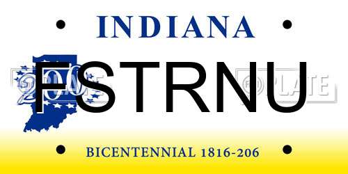 FSTRNU Indiana License Plate
