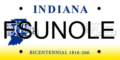 FSUNOLE Indiana License Plate
