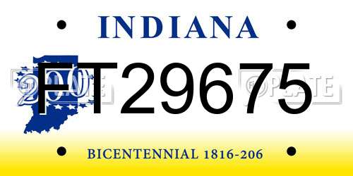 FT29675 Indiana License Plate