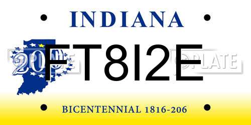 FT8I2E Indiana License Plate
