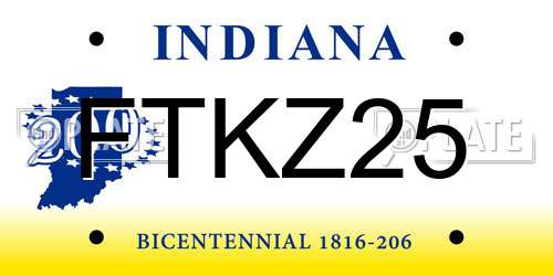 FTKZ25 Indiana License Plate