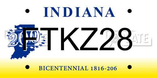 FTKZ28 Indiana License Plate