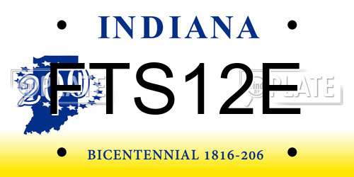 FTS12E Indiana License Plate