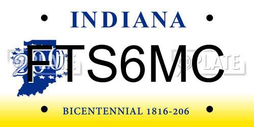 FTS6MC Indiana License Plate