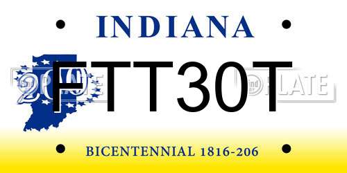 FTT30T Indiana License Plate