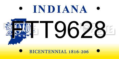 FTT9628 Indiana License Plate