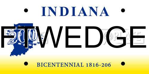 FTWEDGE Indiana License Plate